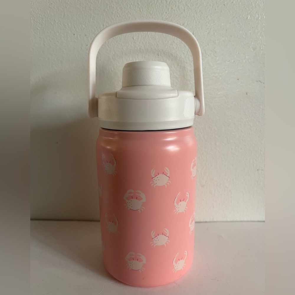 Sun Squad Pink Crab Pattern Water Bottle